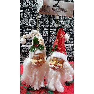 Santa Ornaments Set Ofr 2 NWT